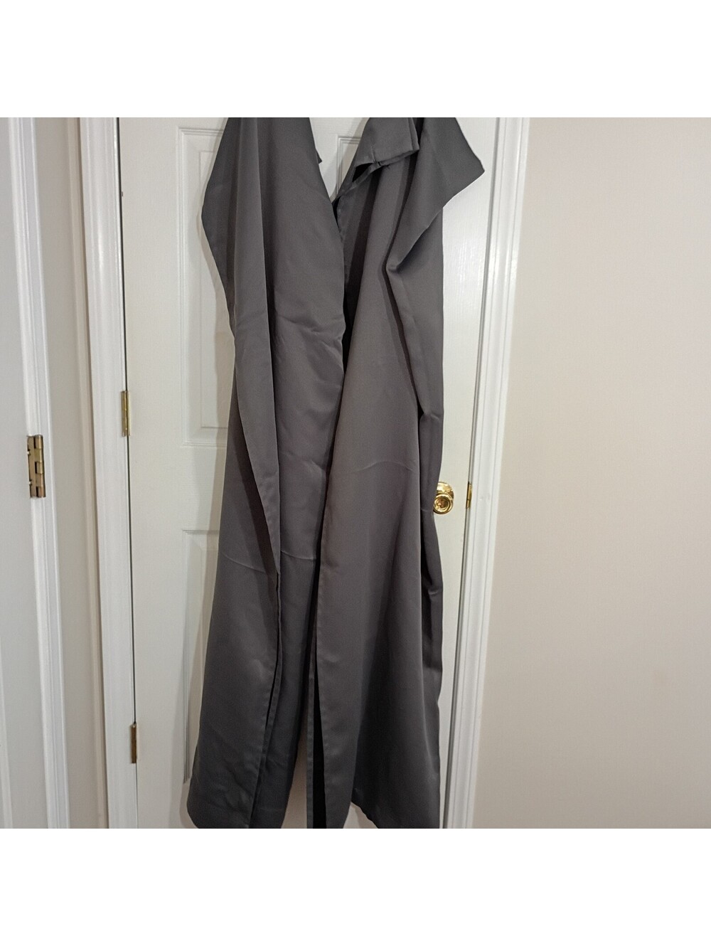 Gray Long curtains with Black Lining